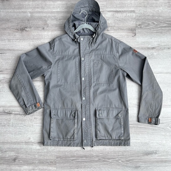 Men's RCVA military style Gray Hooded Jacket size medium - Picture 5 of 7